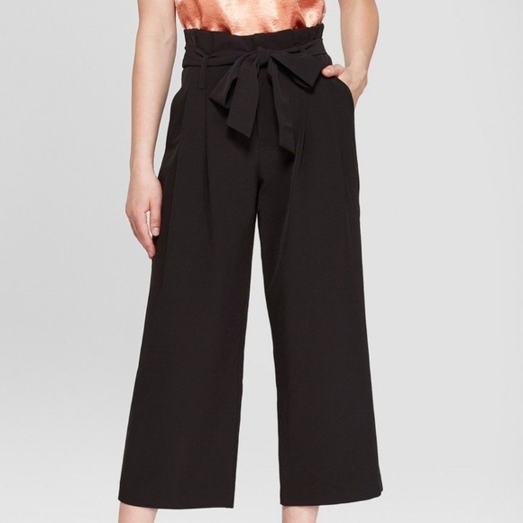 a new day Pants - High Waisted Button Fly Tie-Waist Crop Pant